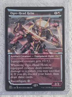 MTG Ogre-Head Helm (Showcase) #387 Kamigawa Neon Dynasty Magic Card Rare NM - Image 4