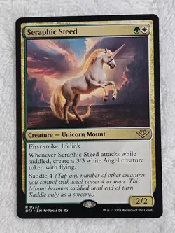 MTG Seraphic Steed - Outlaws of Thunder Junction (OTJ) #232 Magic Card Rare NM - Image 1