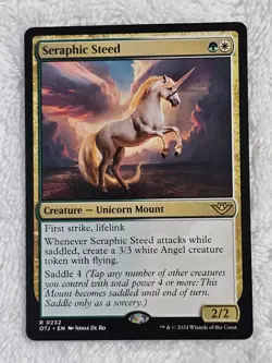 MTG Seraphic Steed - Outlaws of Thunder Junction (OTJ) #232 Magic Card Rare NM - Image 2