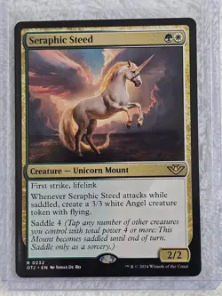MTG Seraphic Steed - Outlaws of Thunder Junction (OTJ) #232 Magic Card Rare NM - Image 4