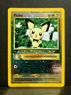 Pokemon PICHU # 35 Black Star With SWIRL Reverse Holo Promo - Image 1
