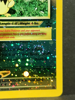 Pokemon PICHU # 35 Black Star With SWIRL Reverse Holo Promo - Image 3