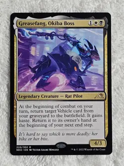 MTG Greasefang, Okiba Boss #220 Kamigawa Neon Dynasty Magic Card Rare NM - Image 2