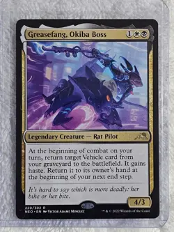 MTG Greasefang, Okiba Boss #220 Kamigawa Neon Dynasty Magic Card Rare NM - Image 4