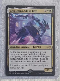 MTG Greasefang, Okiba Boss #220 Kamigawa Neon Dynasty Magic Card Rare NM - Image 5