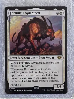 MTG Fortune, Loyal Steed - Outlaws of Thunder Junction (OTJ) #12 Rare NM - Image 4