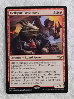 MTG Hellspur Posse Boss - Outlaws of Thunder Junction (OTJ) #128 Rare NM - Image 1