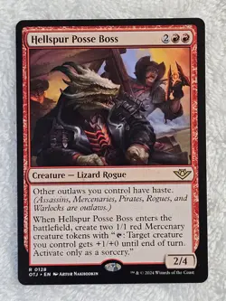 MTG Hellspur Posse Boss - Outlaws of Thunder Junction (OTJ) #128 Rare NM - Image 2
