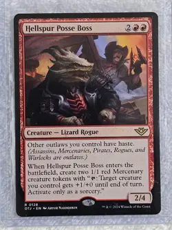 MTG Hellspur Posse Boss - Outlaws of Thunder Junction (OTJ) #128 Rare NM - Image 4