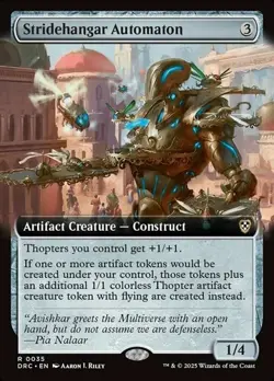 MTG Stridehanger Automaton Rare 0035 Extended Art NM - Aetherdrift Commander - Image 1