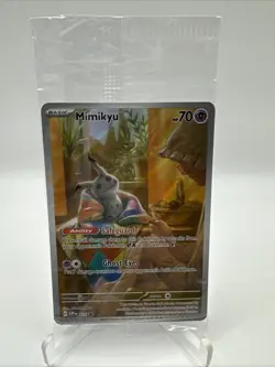 CRIMPED Error #075 Mimikyu SV Promo Card Pokemon TCG "Sealed" Paldean Fates - Image 1