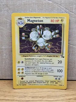 Magneton 11/62 Fossil Holo Rare Vintage Pokemon Card TCG - Image 1
