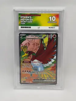 ACE 10 Ethan's Ho-oh EX 209/182 Destined Rivals Pokemon Card - Gem Mint - Image 1