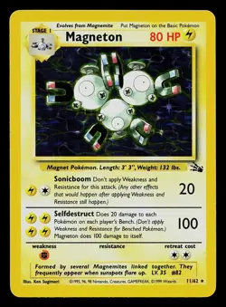 Pokemon Card - Magneton Fossil 11/62 Holo Rare - Image 1