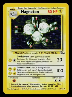 Pokemon Card - Magneton Fossil 11/62 Holo Rare - Image 3