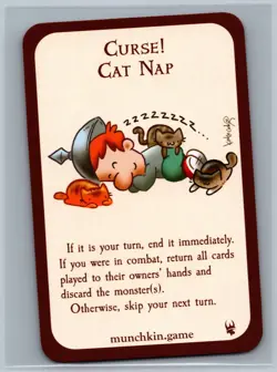 Munchkin Curse! Cat Nap Promo Card USED Steve Jackson Games SJG - Image 1