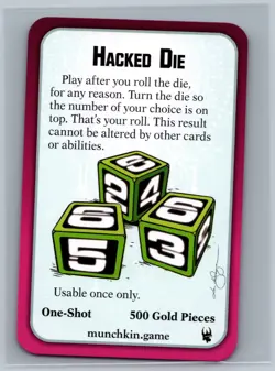 Munchkin Shadowrun Hacked Die Promo Card USED Steve Jackson Games SJG - Image 1