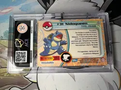 ACE 5 Topps Cards Pokemon #31 Nidoqueen Blue Logo UK 1999 Matching Label - Image 2