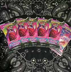 Pokemon TCG Sword & Shield Fusion Strike Sleeved Booster Packs (6) SEALED NEW!! - Image 1