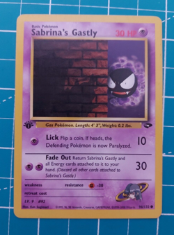 Sabrina's Gastly 96/132 Gym Heroes 1st Edition WotC 2000 Vintage Pokemon LP+ - Image 1