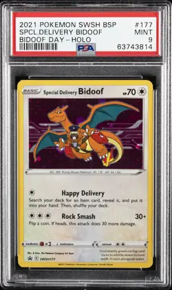 2021 POKEMON SWSH BLACK STAR PROMO BIDOOF DAY SPECIAL DELIVERY BIDOOF-HOLO PSA 9 - Image 1
