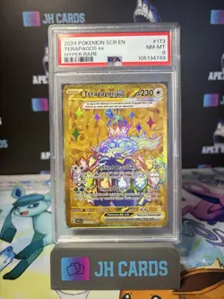 PSA 8 Terapagos Ex Hyper Rare #173 2024 Pokemon Scr En-Stellar Crown 99045913 - Image 1