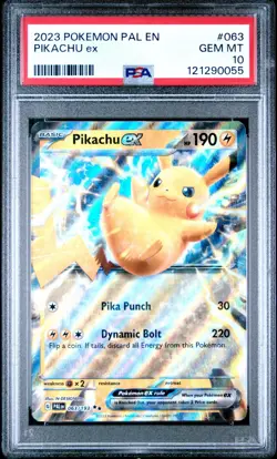 PIKACHU EX #063 PSA 10 • 2023 Pokemon Paldea Evolved Card GEM MINT - Image 1