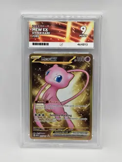 ACE 9 Mew EX 205/165 S&V 151 Hyper Rare Gold Holo Pokemon Card - Mint - Image 1