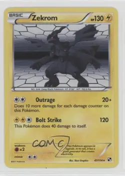 Zekrom Pokemon Black & White Base Set #47 6ts - Image 1