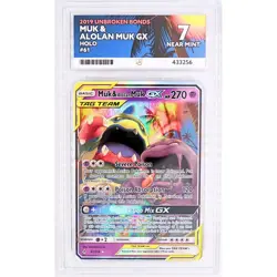 Muk & Alolan Muk GX 61/214 Sm-Unbroken Bonds Holo Pokemon TCG Card - ACE Mint 9 - Image 1