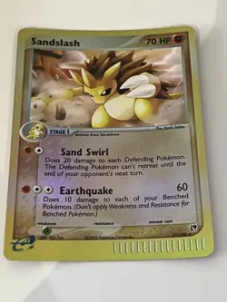 Pokemon Card Sandslash 21/100 Reverse Holo Foil Sandstorm Rare Vintage LP 2003 - Image 1