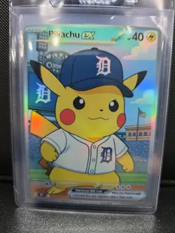 CUSTOMmade madeTOorder full art holo pokemon card PTL873 Pikachu Detroit Tigers - Image 1