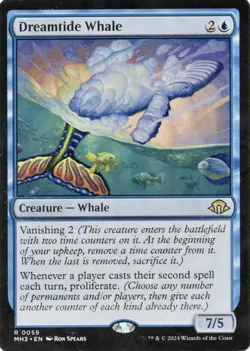 DREAMTIDE WHALE MAGIC THE GATHERING MODERN HORIZONS 3 NM Magic Card - Image 1