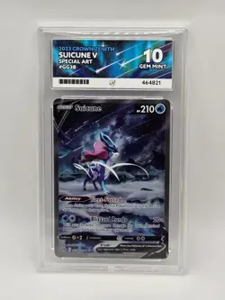 ACE 10 Suicune V GG38/GG70 Crown Zenith Holo Pokemon Card - Gem Mint - Image 1