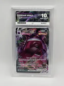 ACE 10 Gengar VMAX 157/264 Fusion Strike Full Art Holo Pokemon Card - Gem Mint - Image 1
