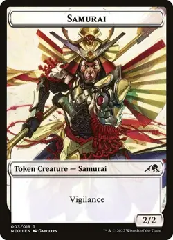 Samurai Token 10x - White - Gaboleps Art - NEO Neon Dynasty MTG Magic NM - Image 1