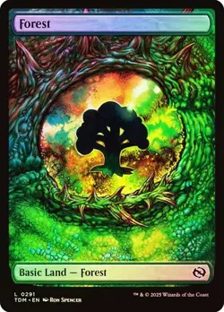 Forest *Foil* *Full Art Dragon Eye* - 291 - TDM - NM - Magic The Gathering - MTG - Image 1