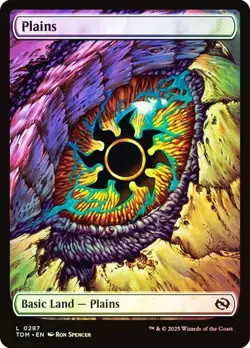 Plains *Foil* *Full Art Dragon Eye* - 287 - TDM - NM - Magic The Gathering - MTG - Image 1