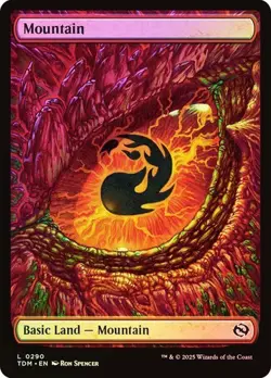 Mountain *Japanese Foil Full Art Dragon Eye* 290 TDM NM Magic The Gathering MTG - Image 1