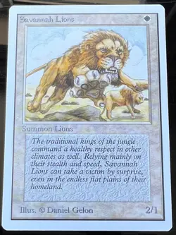 Magic the Gathering MTG Unlimited Savannah Lions NM (Beta Bob) - Image 1