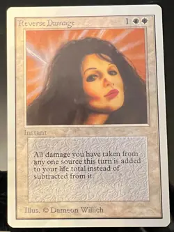 Magic the Gathering MTG Unlimited Reverse Damage NM (Beta Bob) - Image 1