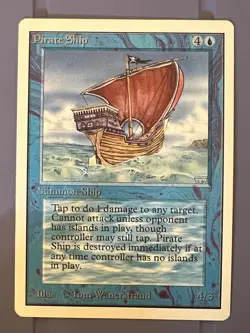 Magic the Gathering MTG Unlimited Pirate Ship NM- (Beta Bob) - Image 1