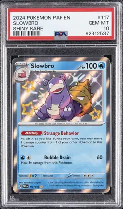 2024 POKEMON PAF EN-PALDEAN FATES SHINY RARE #117 SLOWBRO PSA 10 - Image 1
