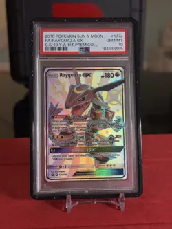 2018 POKEMON SUN & MOON CELESTIAL STORM #177A FULL ART/RAYQUAZA GX PSA 10 - Image 1