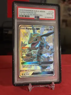 2018 POKEMON SUN & MOON CELESTIAL STORM #177A FULL ART/RAYQUAZA GX PSA 10 - Image 2
