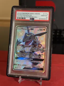 2018 POKEMON SUN & MOON CELESTIAL STORM #177A FULL ART/RAYQUAZA GX PSA 10 - Image 3