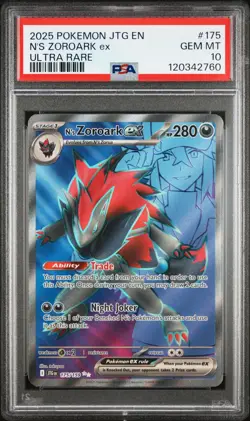 2025 POKEMON JTG EN-JOURNEY TOGETHER ULTRA RARE #175 N'S ZOROARK EX PSA 10 - Image 1