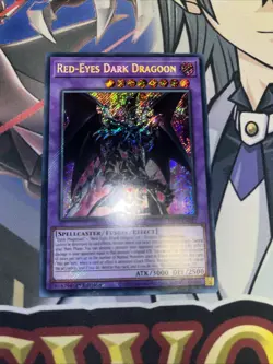 YUGIOH Secret Rare Red-Eyes Dark Dragoon RA02-EN021 1st Edition - Image 1