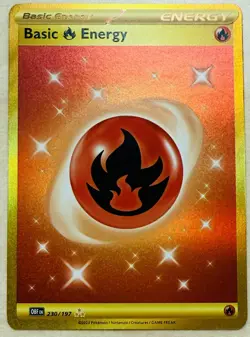 Basic Fire Energy 230/197 - Obsidian Flames Gold Hyper Rare Pokemon TCG Card NM - Image 1