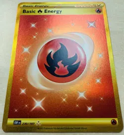 Basic Fire Energy 230/197 - Obsidian Flames Gold Hyper Rare Pokemon TCG Card NM - Image 2